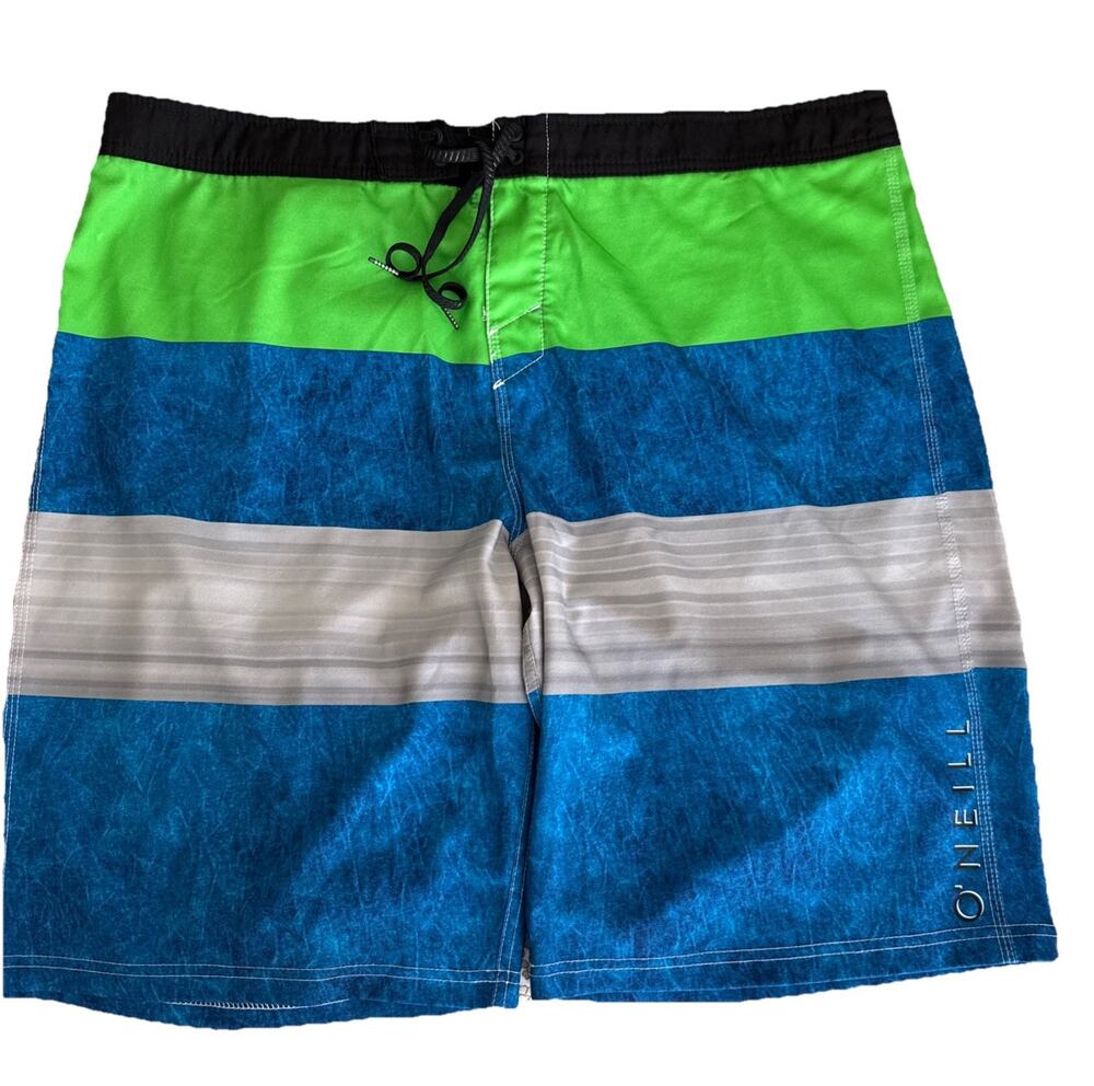 Men's O'Neill Jordy Board Shorts Swim Trunks Green Blue Gray Lightweight Size 40